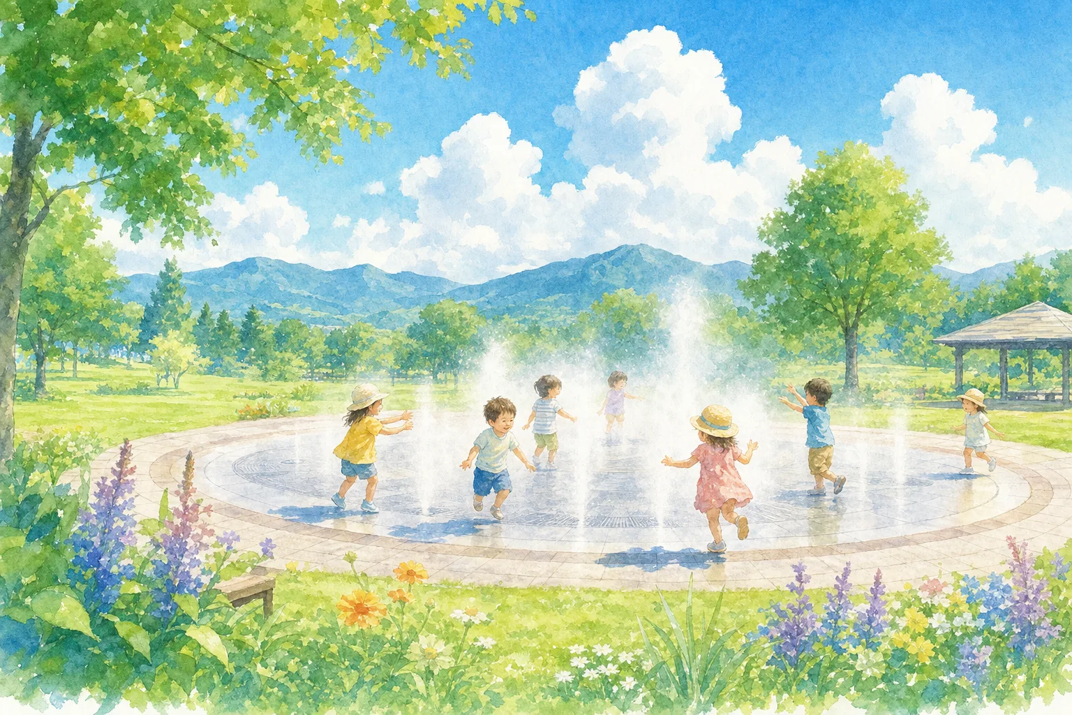 2026年 せら県民公園 交流広場の霧噴水 1日満喫コース
