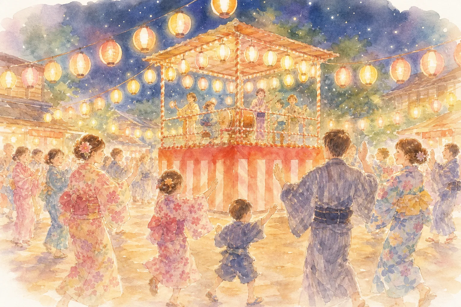 六間通り(おおの城まつり 盆踊り会場)