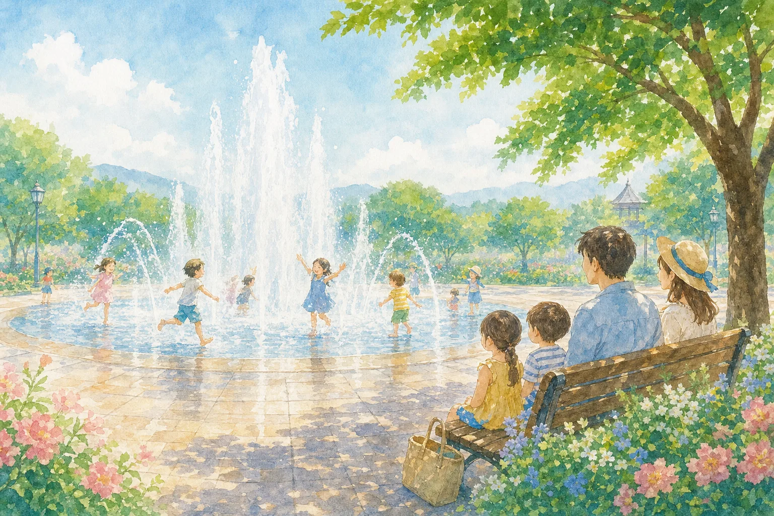 2026年 新宮中央公園 エントランス広場の噴水 1日満喫コース