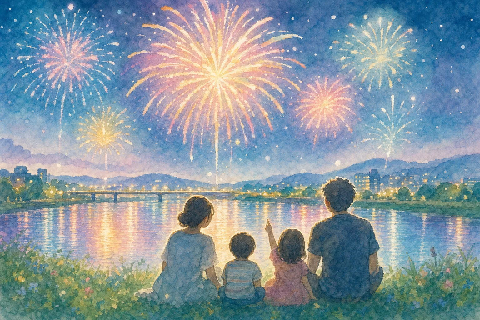 柏寿会合同夏まつり 会場(磐井川河川敷)