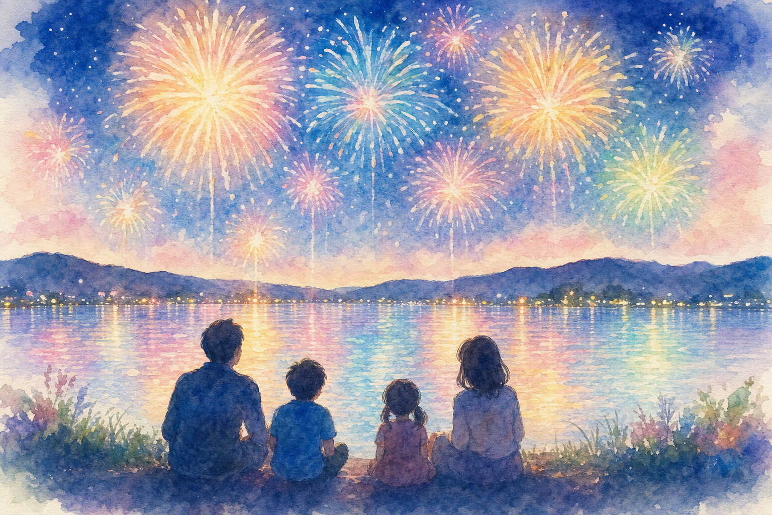 諏訪湖サマーナイト花火(諏訪湖畔)