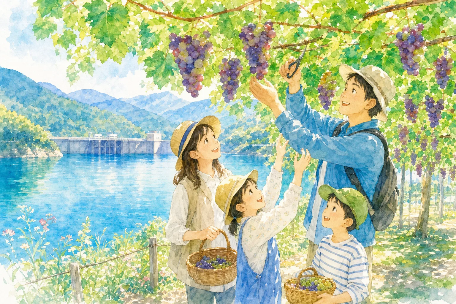 2026年 青蓮寺湖ぶどう組合(ぶどう狩り)の味覚狩り 1日満喫コース