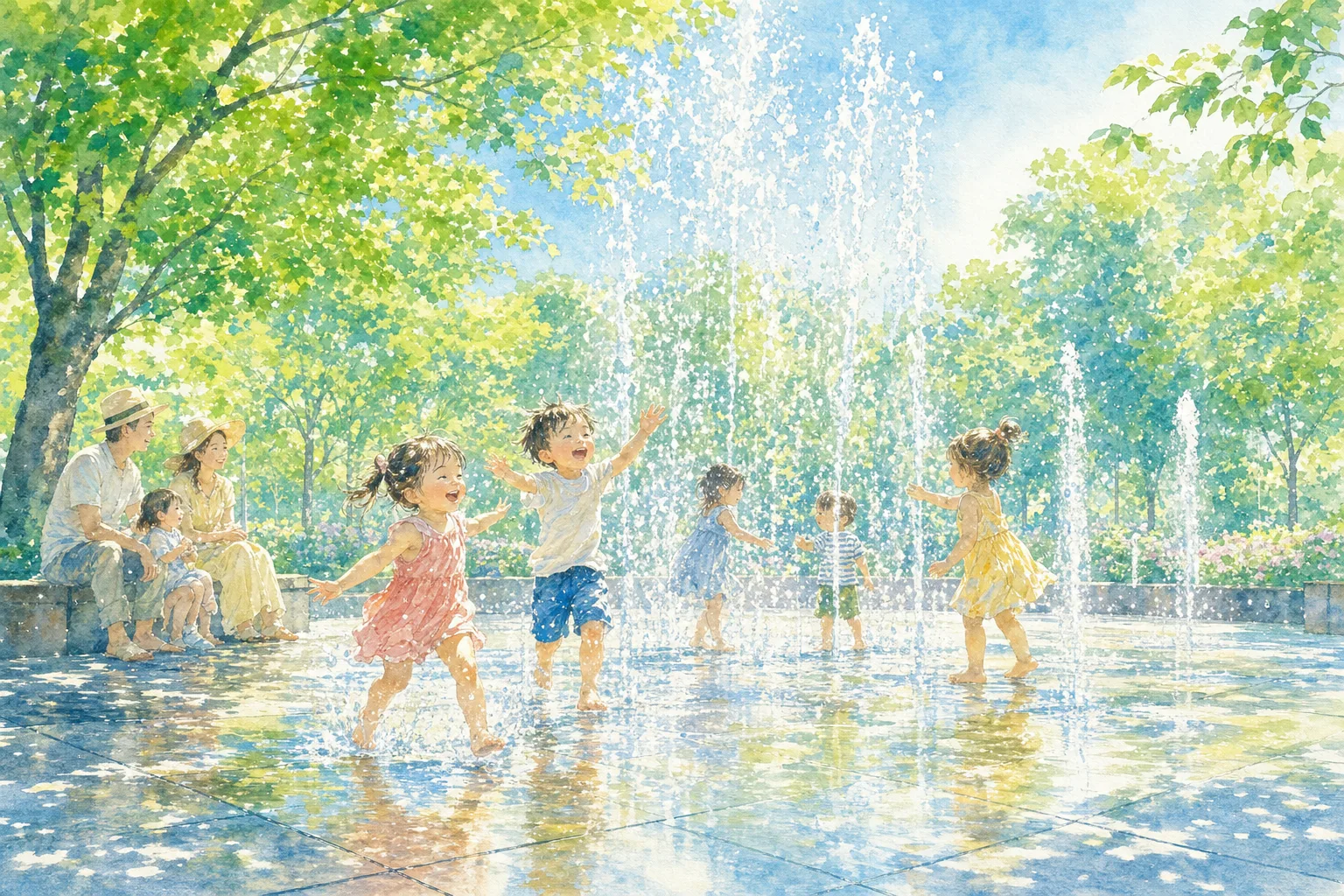 2026年 千葉市動物公園 中央広場の噴水 1日満喫コース
