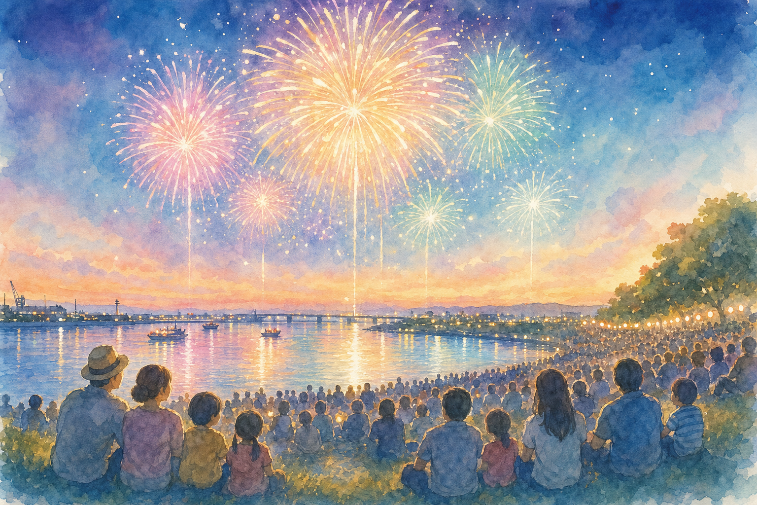 湘南ひらつか花火大会(相模川河口)