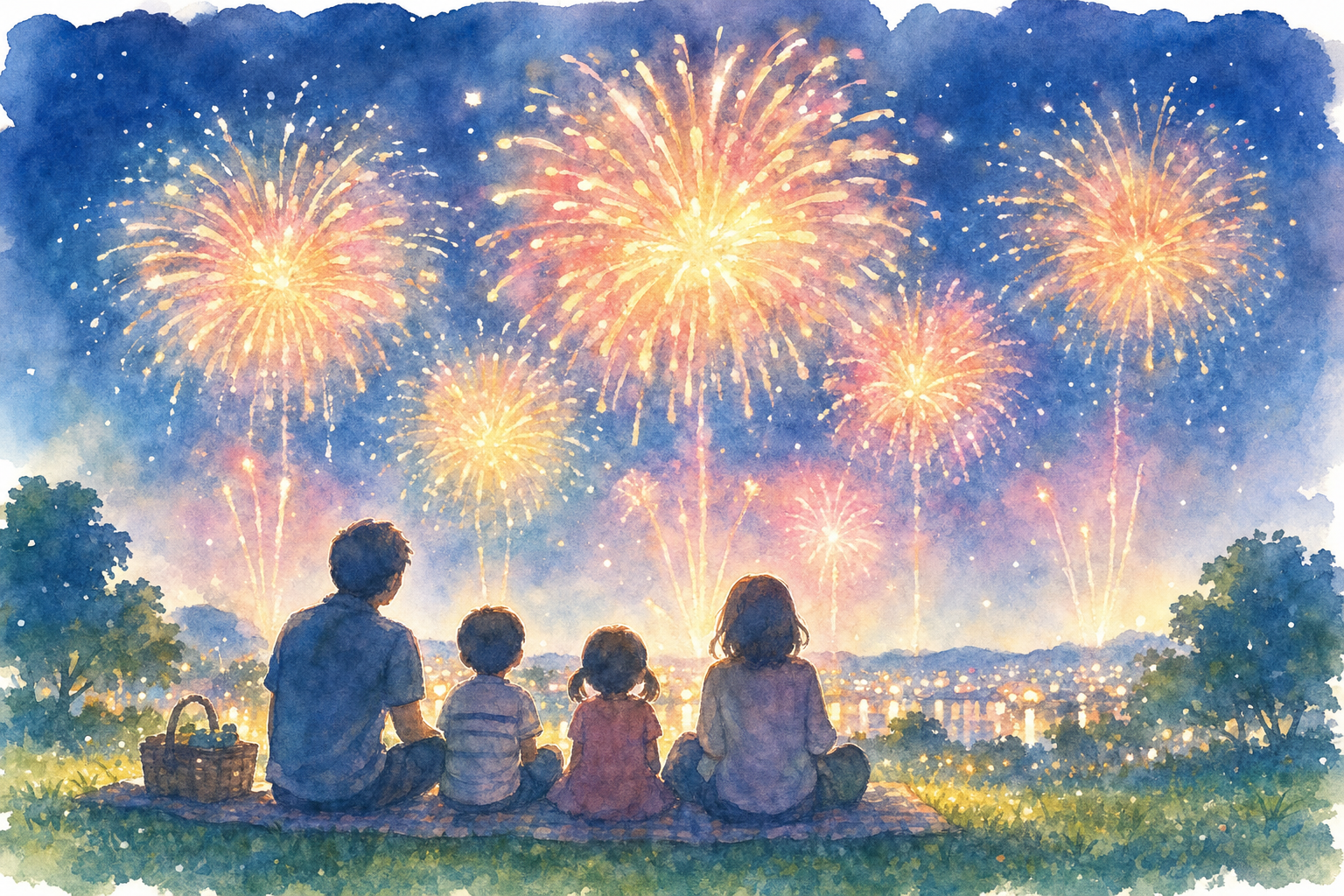 名取市夏まつり花火大会会場(名取市震災メモリアル公園付近)