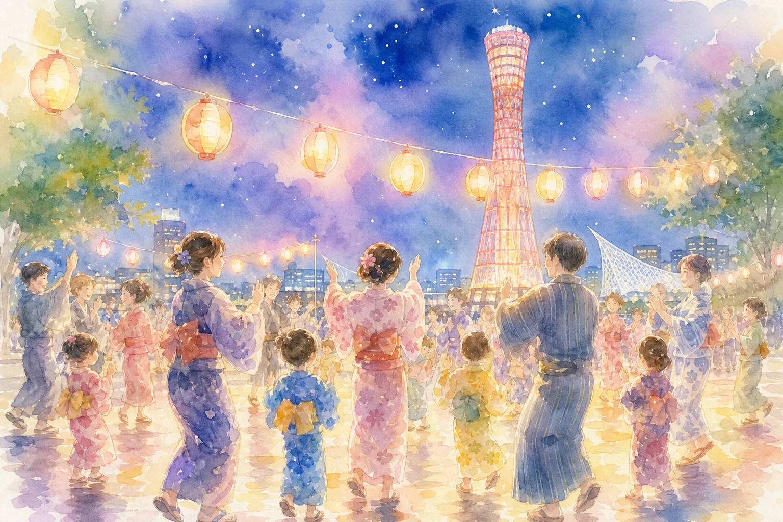メリケンパーク(こうべ海の盆踊り会場)
