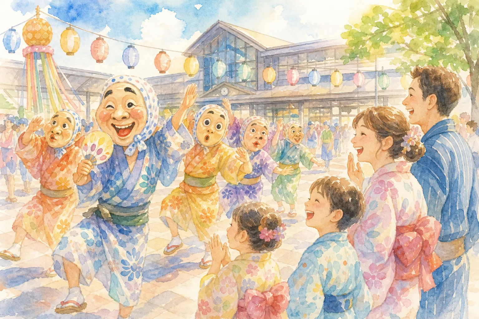 日向ひょっとこ夏祭り会場(あくがれ広場 JR日向市駅前交流広場)