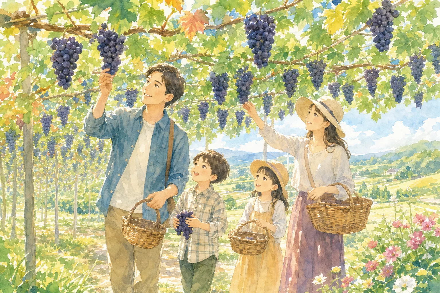 2026年 平井山観光ぶどう園の味覚狩り 1日満喫コース