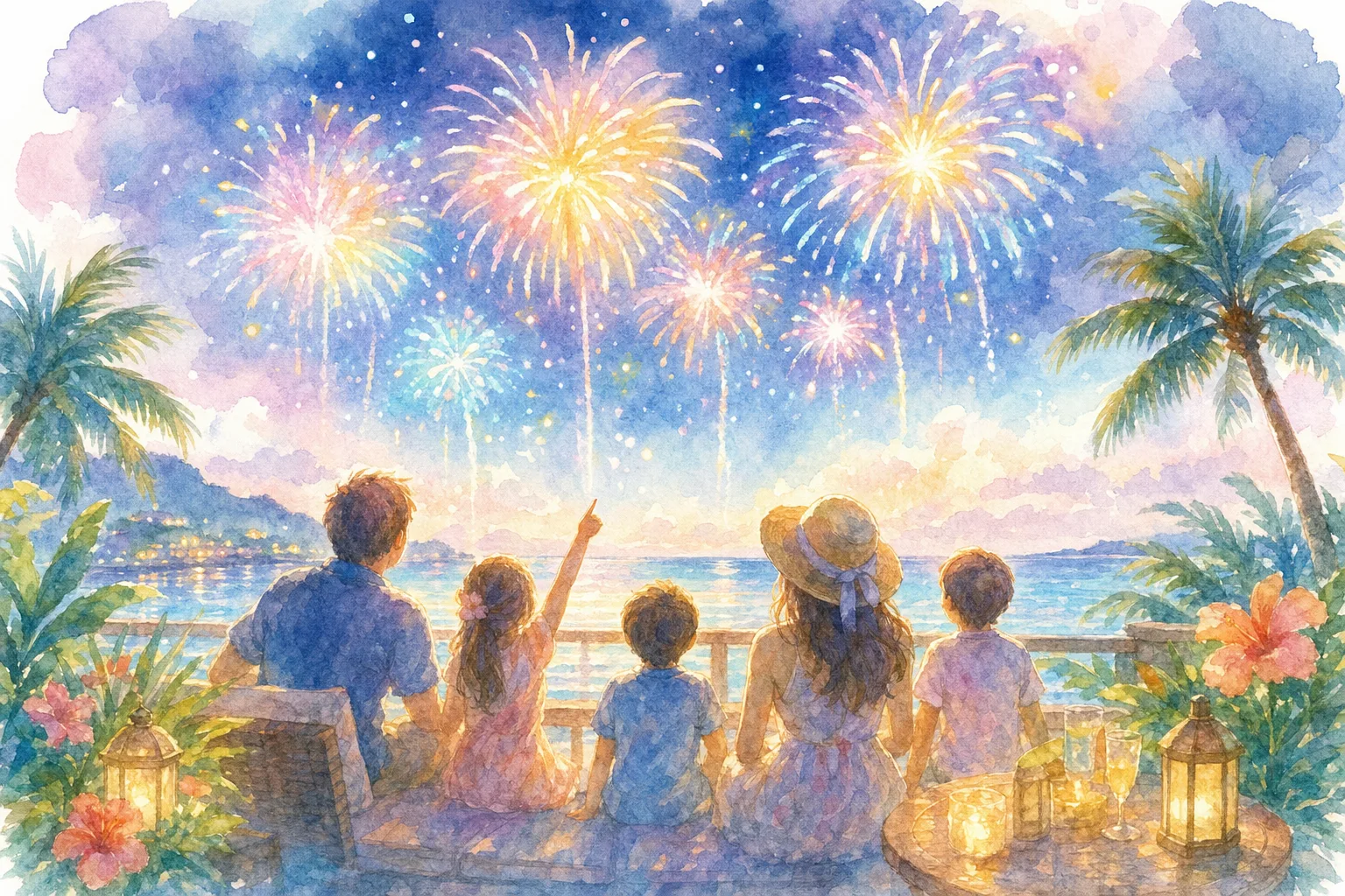ヒルトン沖縄瀬底リゾート打ち上げ花火会場