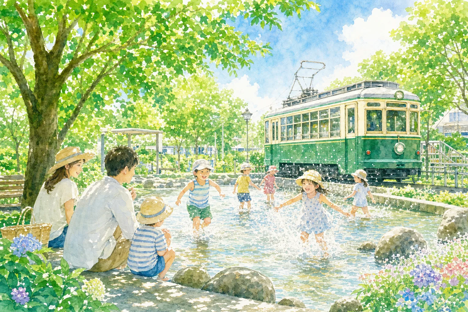 2026年 神明都電車庫跡公園 じゃぶじゃぶ池 1日満喫コース