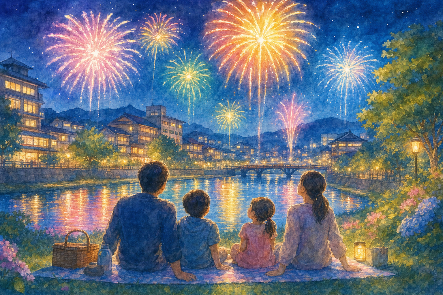 みゆき公園(嬉野温泉夏まつり花火大会会場)