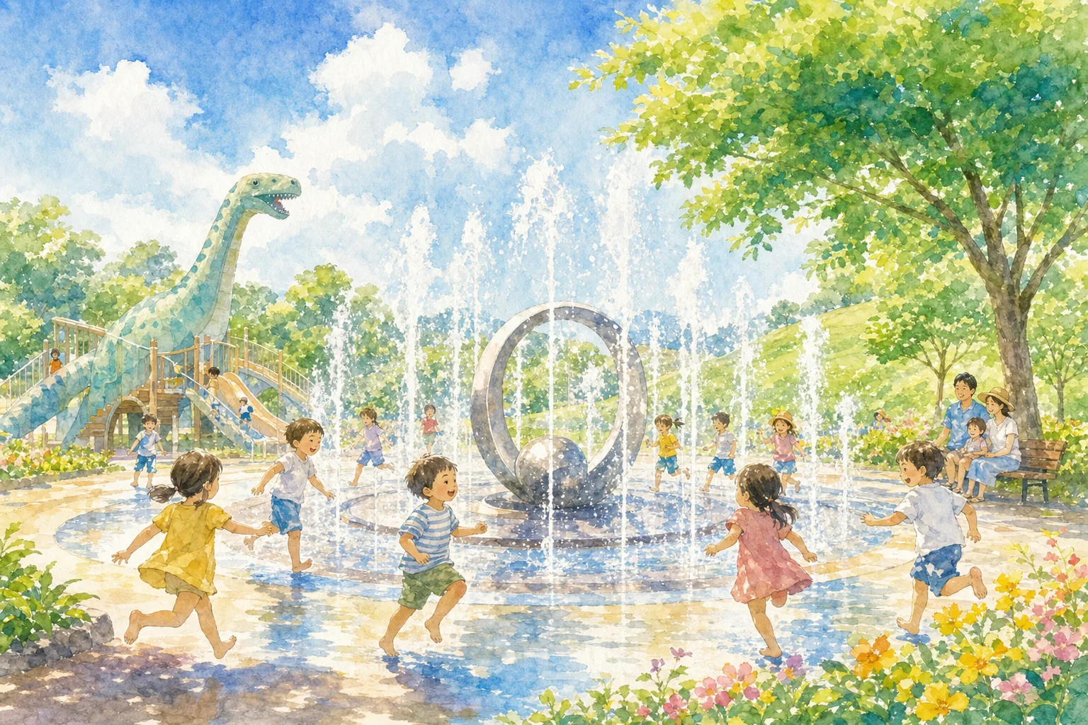 2026年 かさおか古代の丘スポーツ公園 ふれあい広場 ウェーブ噴水 1日満喫コース