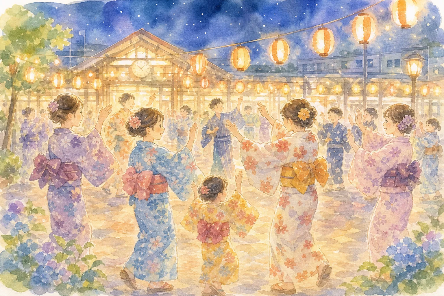 JR備中高梁駅前大通り(備中たかはし松山踊り)