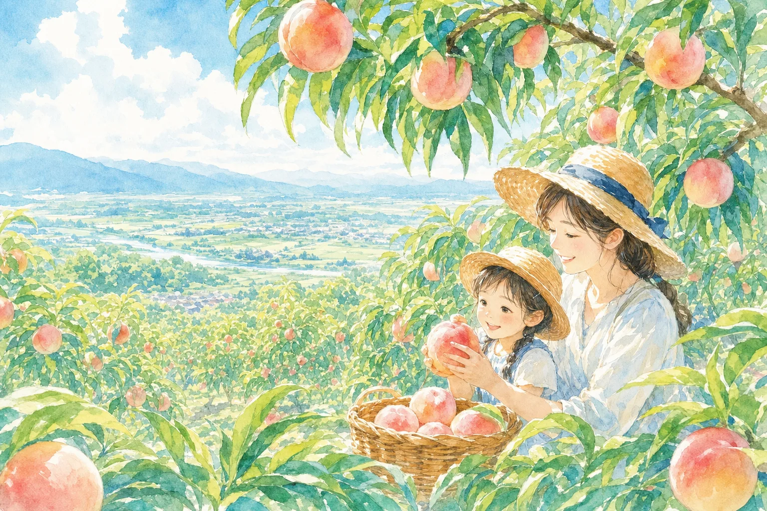 2027年 まるえ観光果樹園(もも狩り)の味覚狩り 1日満喫コース