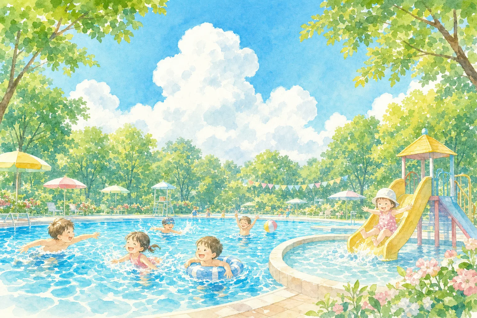 2026年 古淵鵜野森公園屋外水泳プール 1日満喫コース