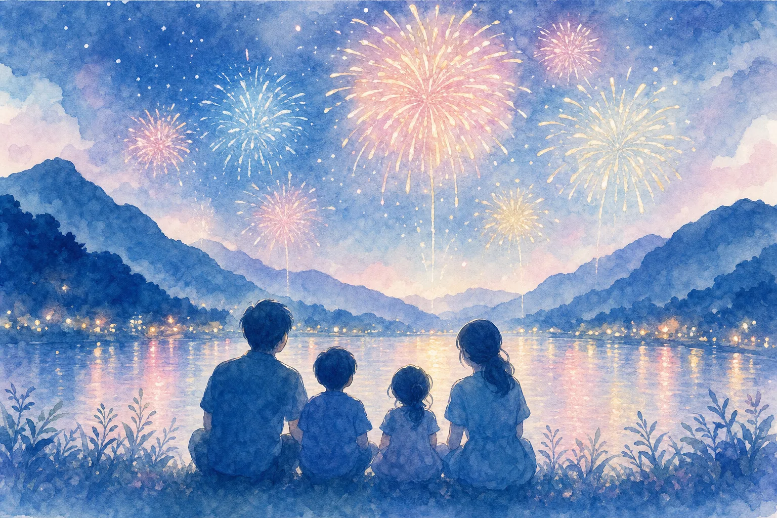水無神社例大祭きそふくしま花火大会 会場(木曽川河川敷)