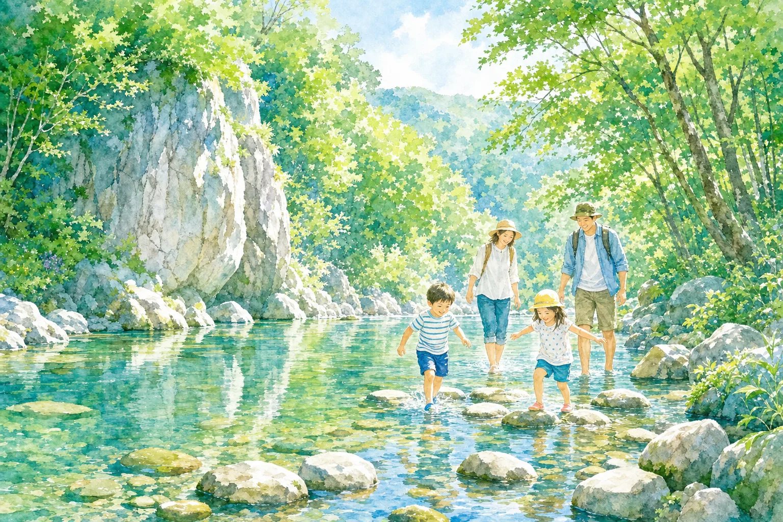 2026年 嵐山渓谷月川荘キャンプ場 槻川の川遊びエリア 1日満喫コース