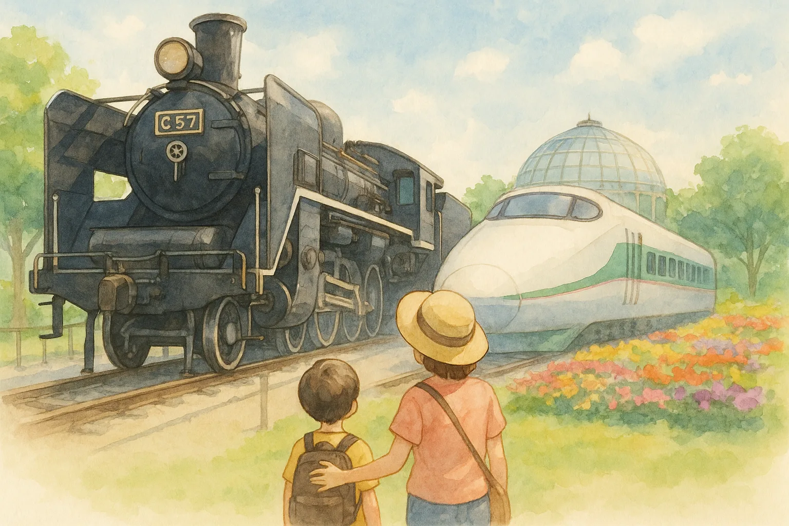 新津 鉄道資料館と県立植物園めぐり