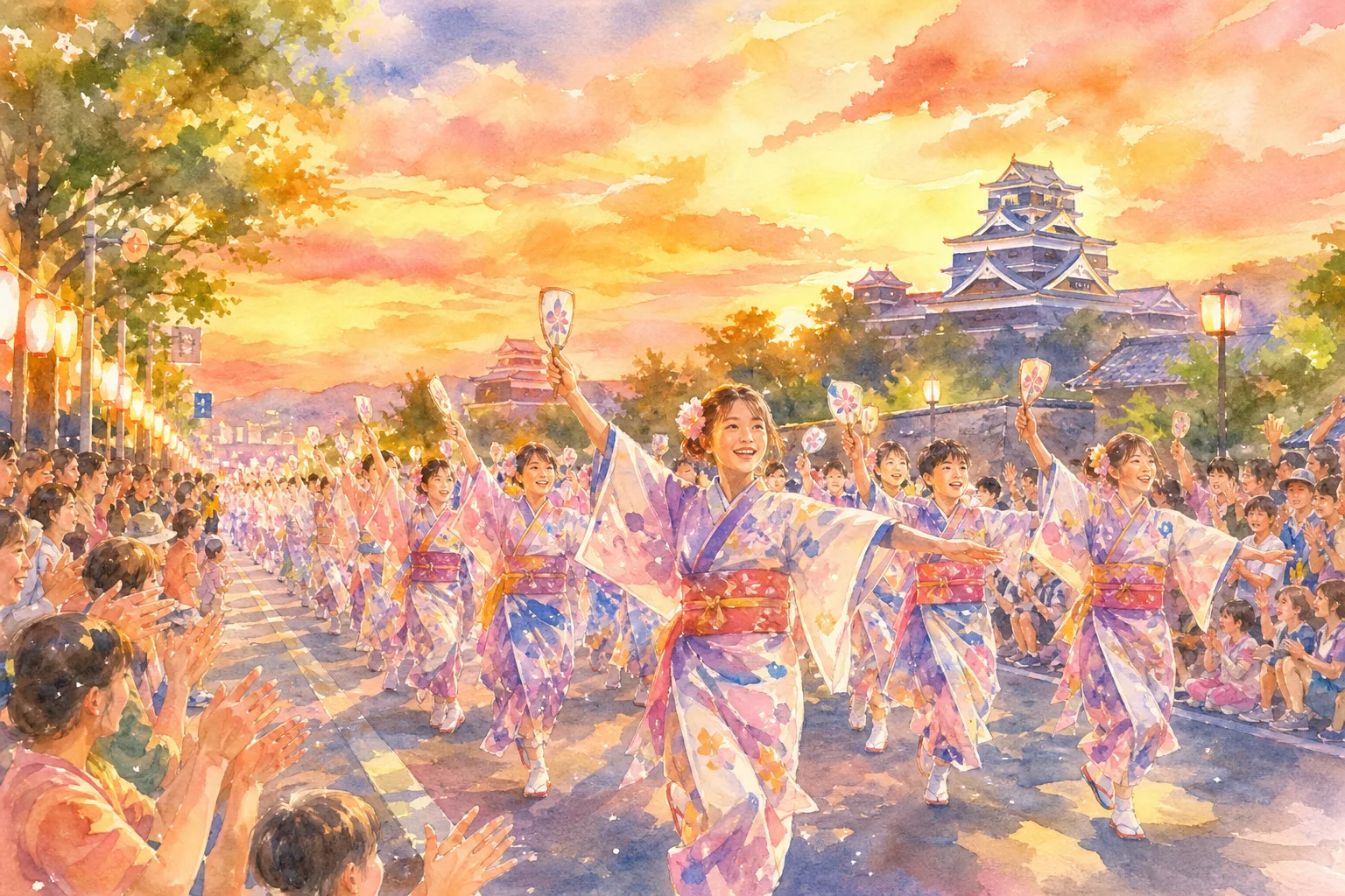 花畑公園周辺(熊本市中心市街地・火の国まつり 会場)