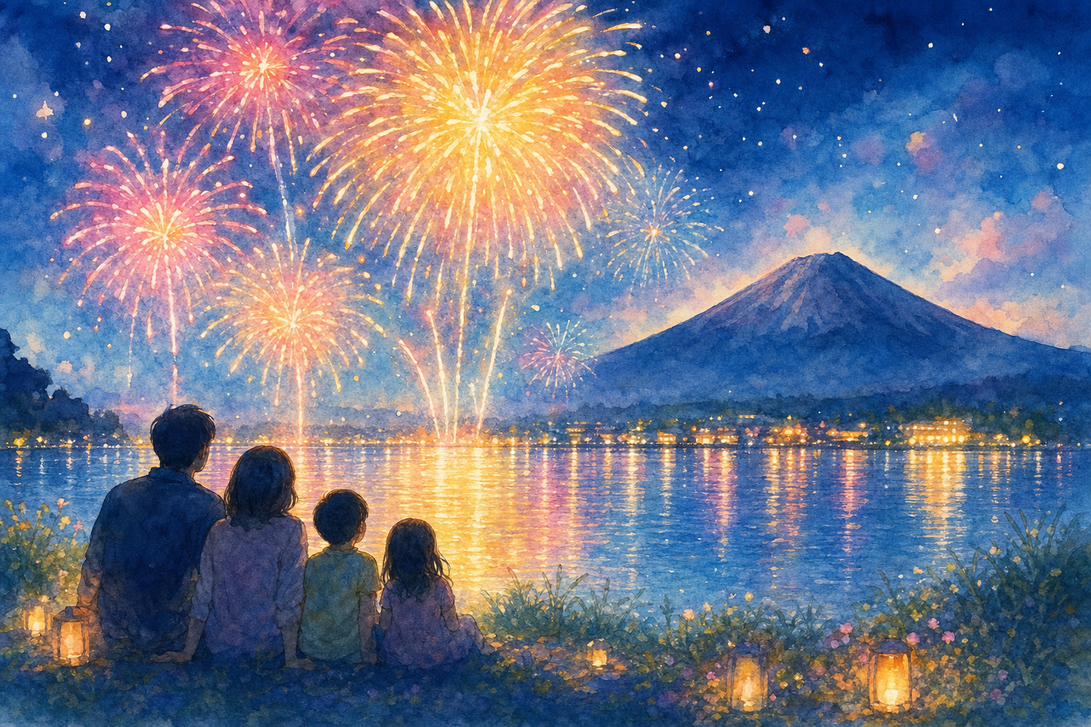 富士山・河口湖山開き花火大会(大池公園ほか河口湖畔)
