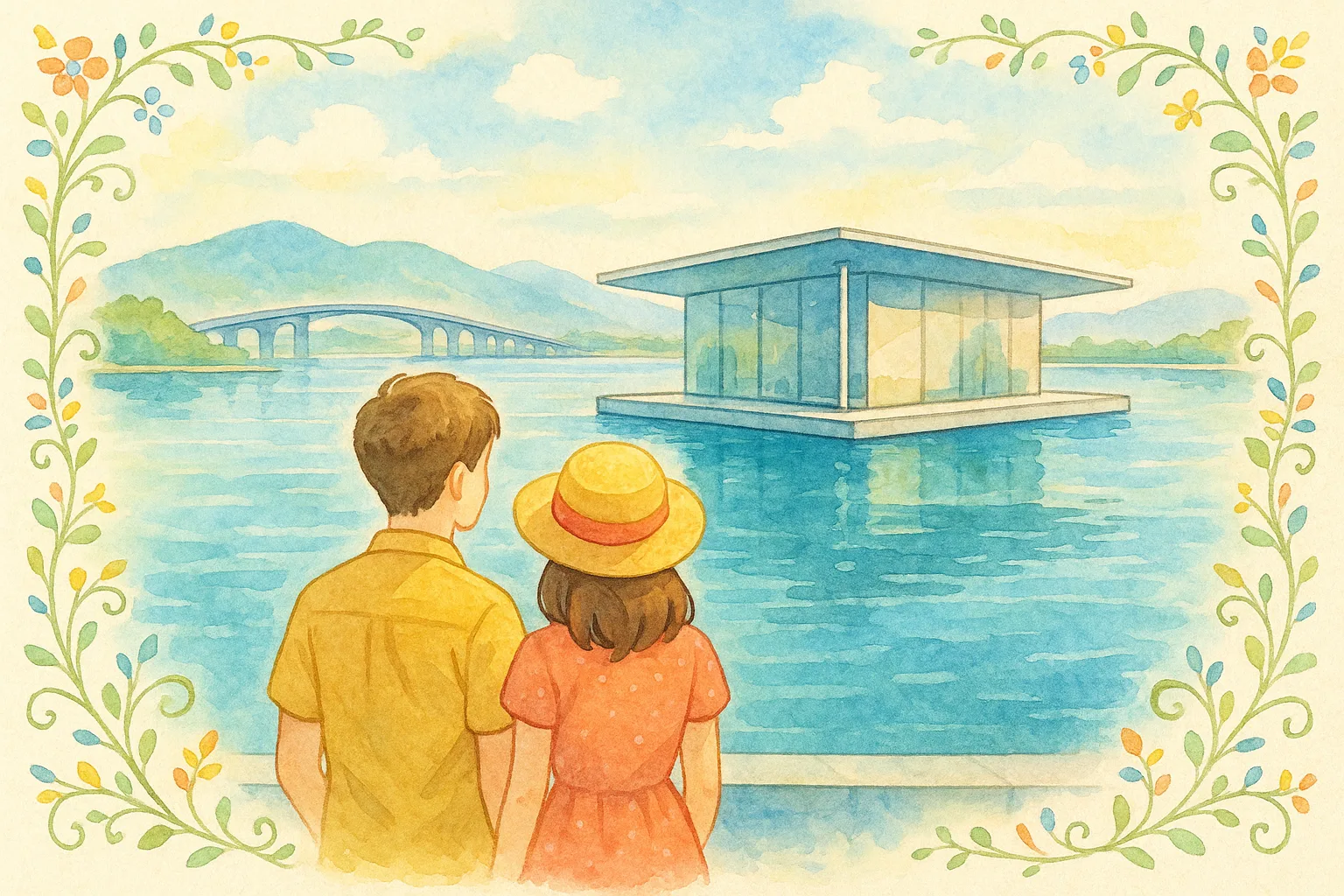 守山 佐川美術館と琵琶湖大橋