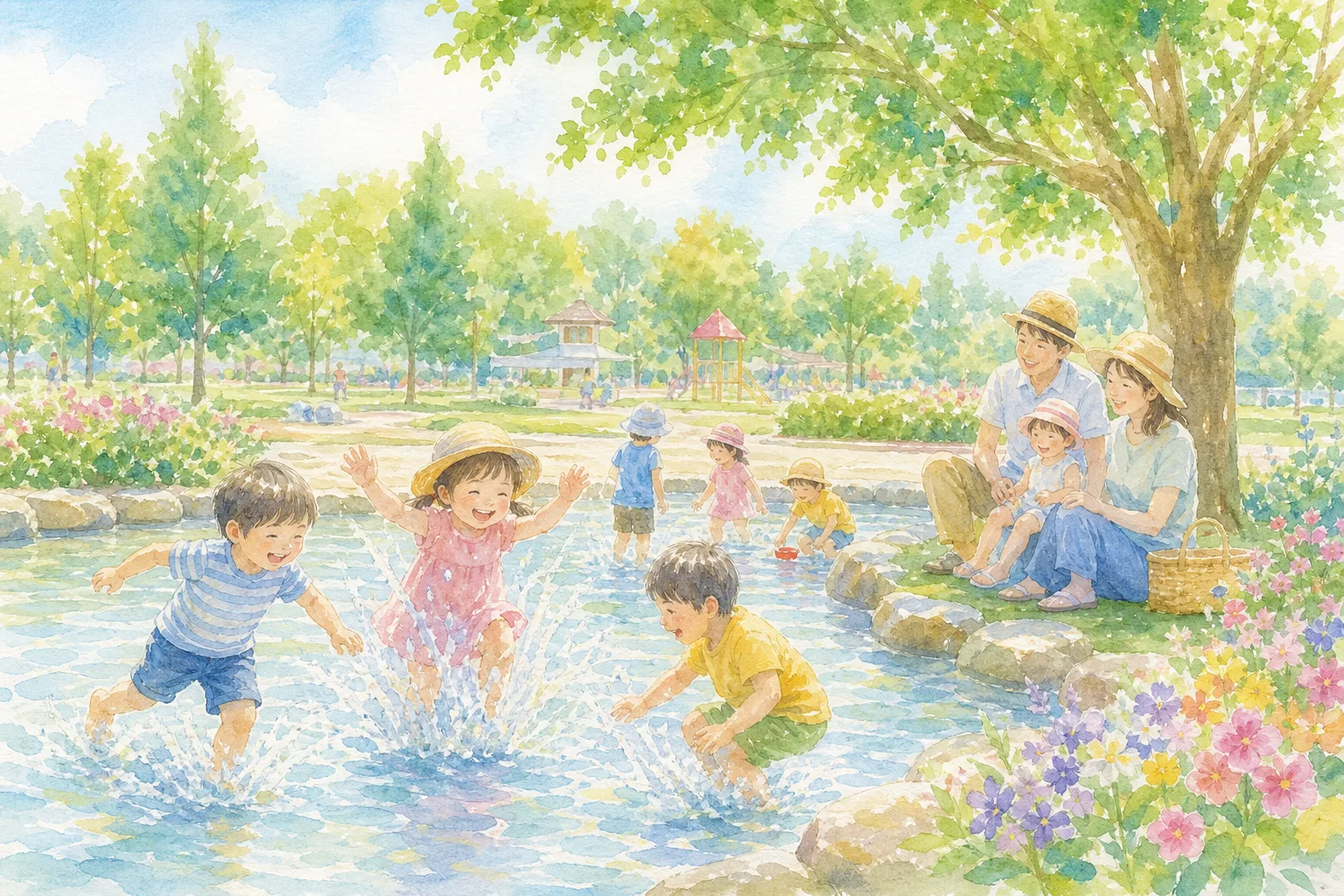 光が丘公園 水景施設(じゃぶじゃぶ池)