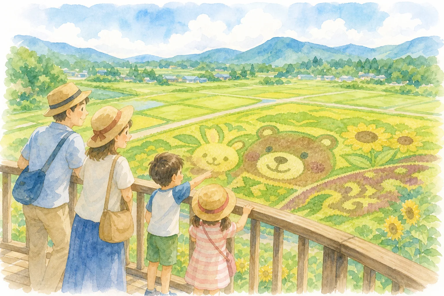 田舎館村田んぼアート 第２会場「りんご娘」