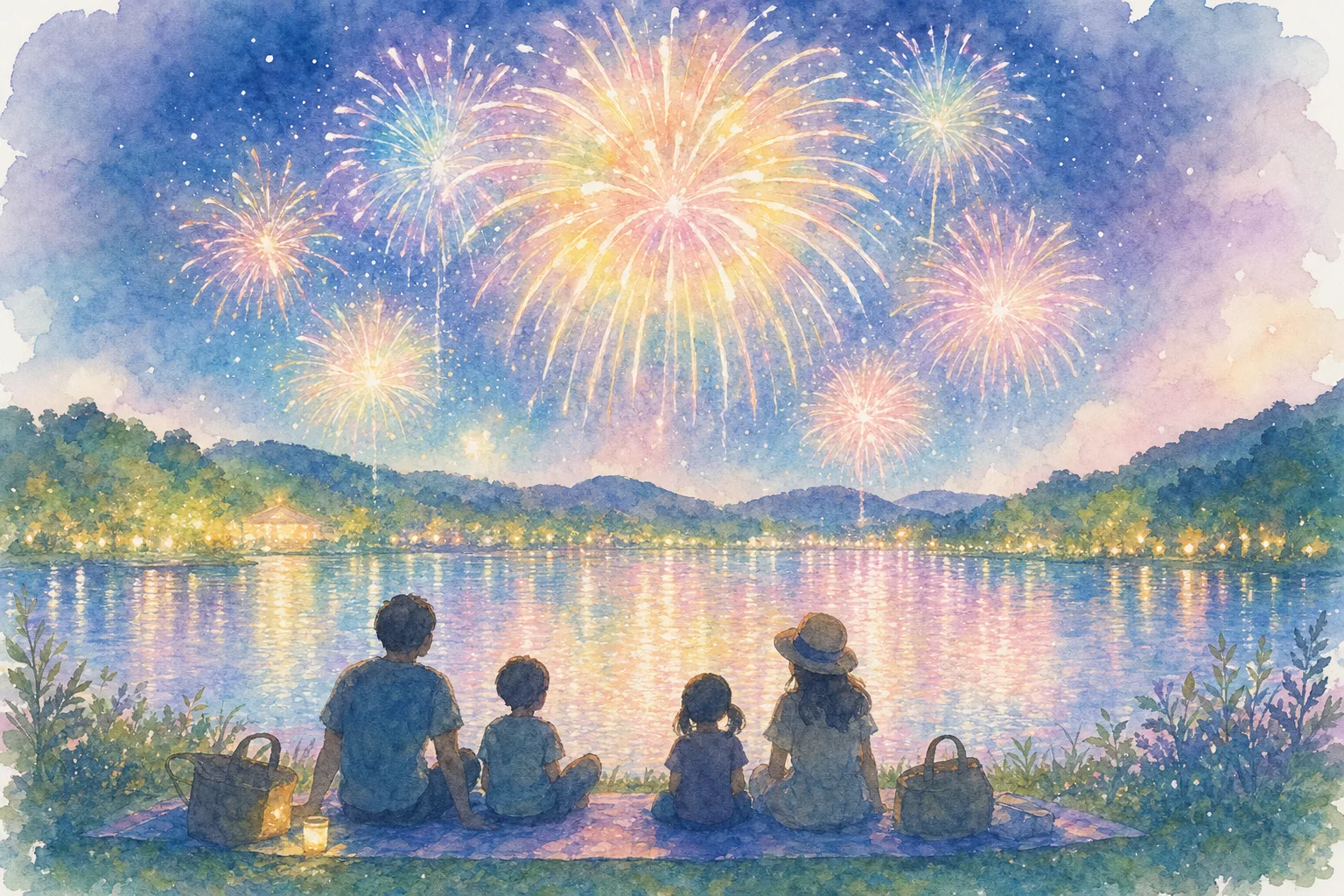 ムーミン谷の湖上花火大会(宮沢湖畔)