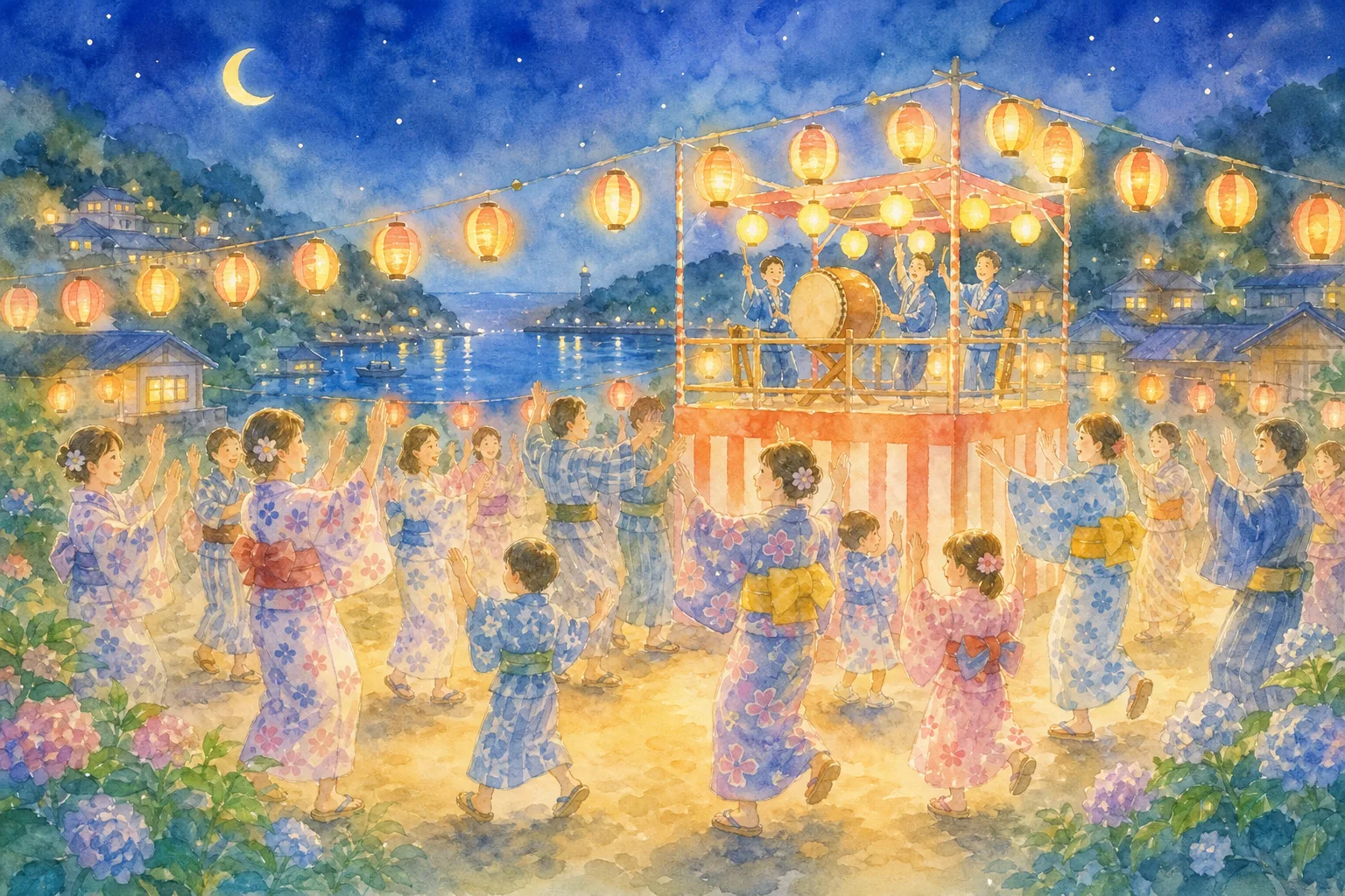 白石公民館前 白石踊会場
