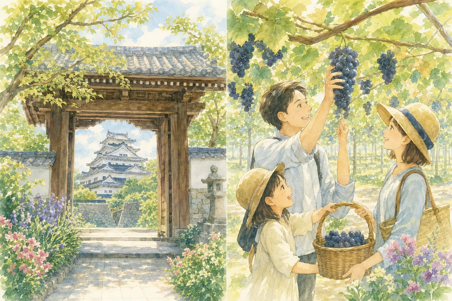2026年 三国観光農園(ぶどう狩り)の味覚狩り 1日満喫コース