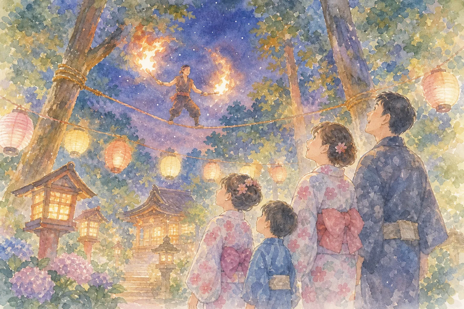 高岡流綱火 会場(高岡愛宕神社)
