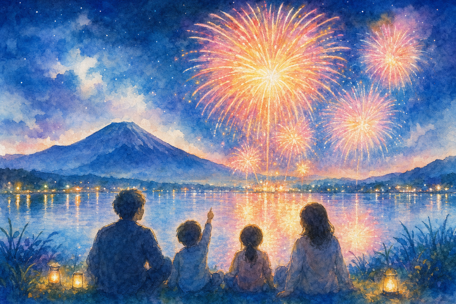 山中湖「報湖祭」花火大会(山中湖畔・山中地区)