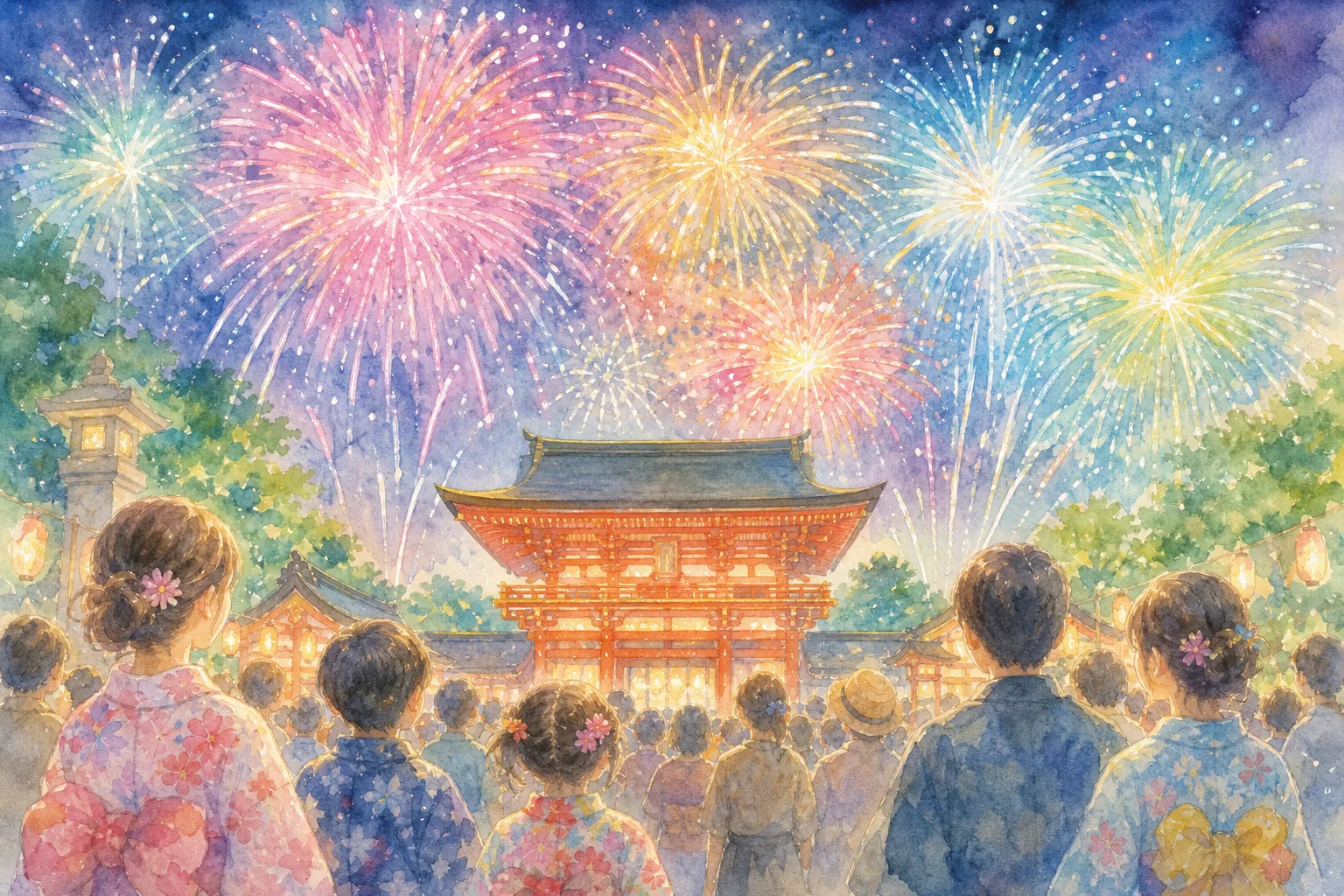 御誕辰祭大花火大会 会場(防府天満宮周辺)