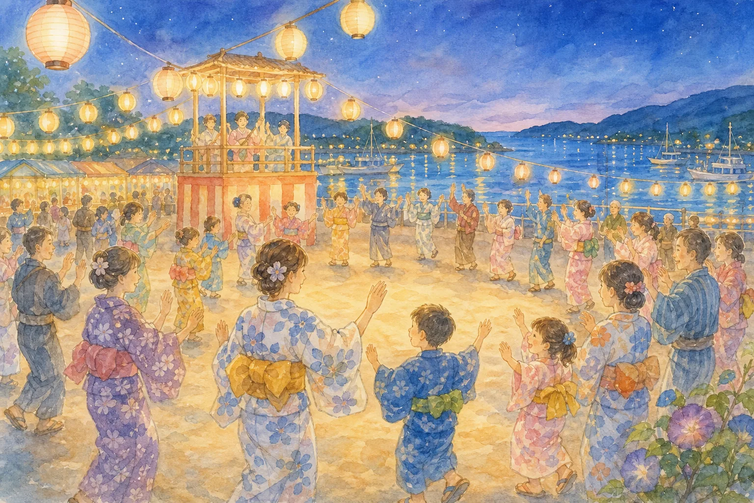 中央広場 フェリー広場 姫島盆踊り 大分県東国東郡姫島村