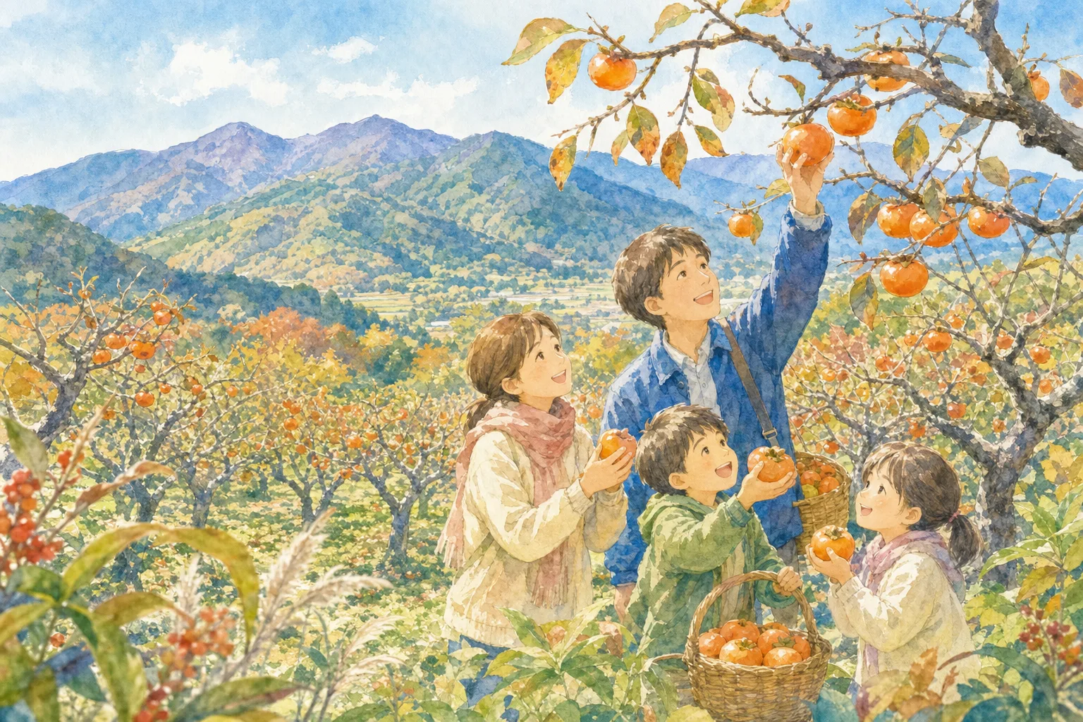 2026年 高山果樹園(柿狩り)の味覚狩り 1日満喫コース