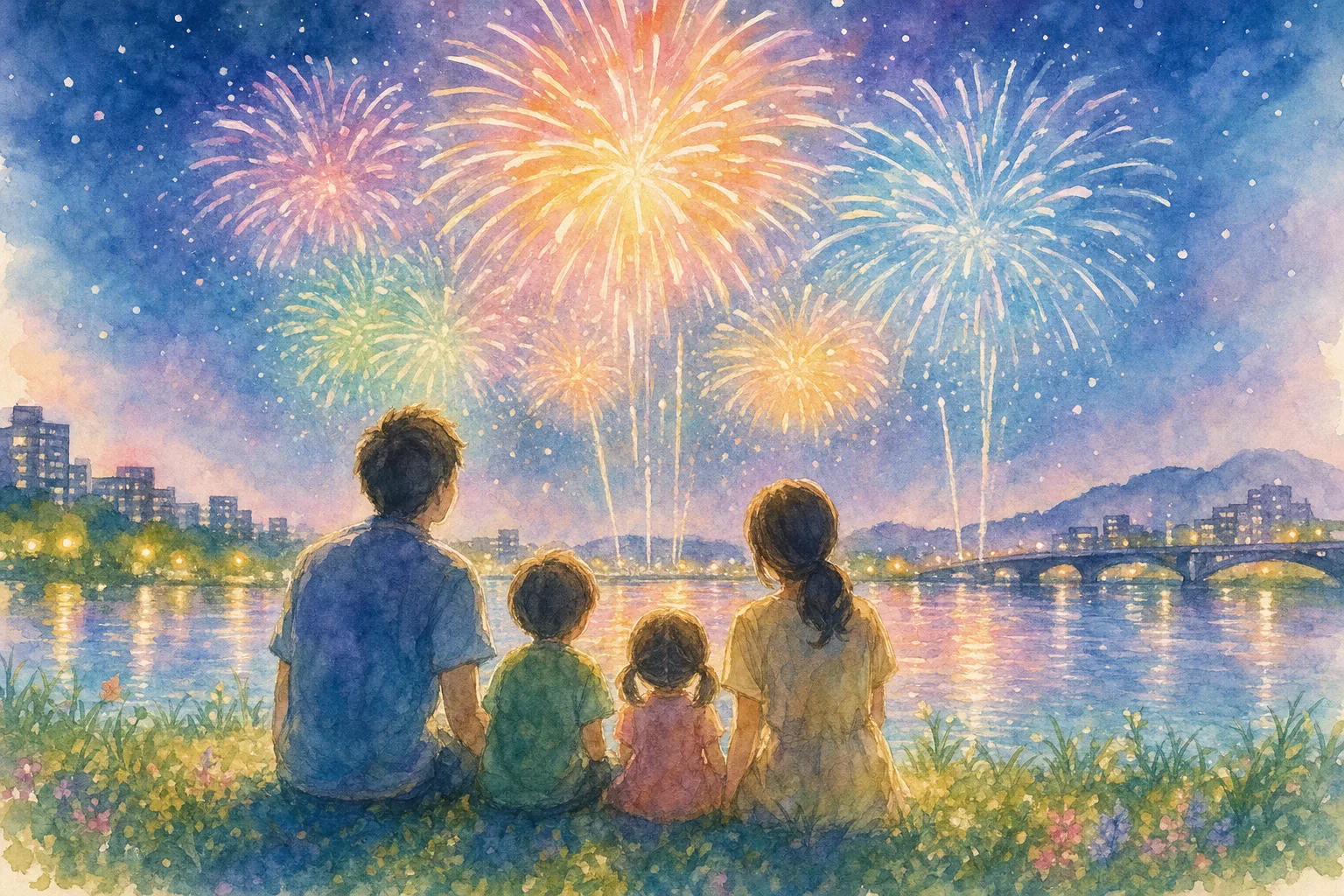 水橋橋まつり花火大会(白岩川河畔)