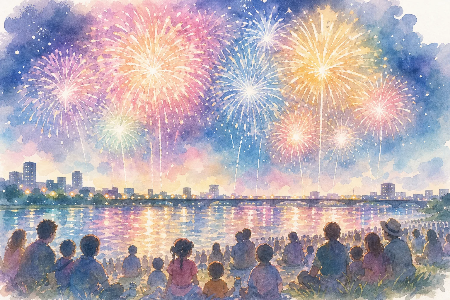 加茂川河川敷(越後加茂川夏祭り大花火大会会場)