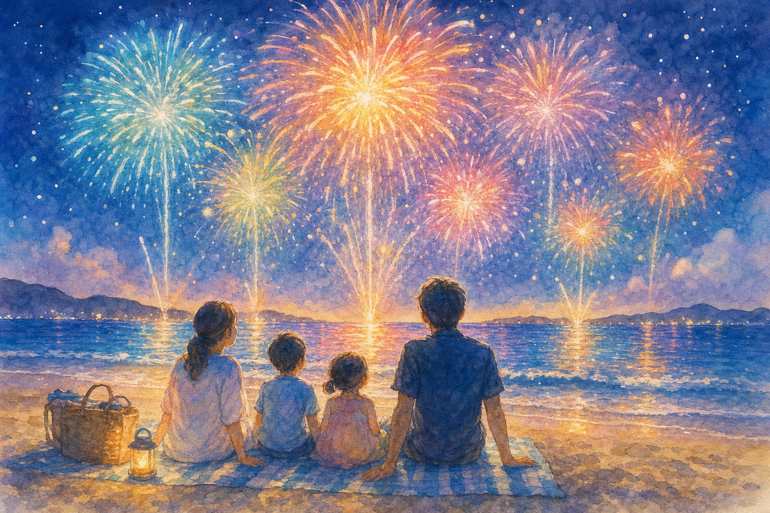 光花火大会(虹ヶ浜海水浴場一帯)