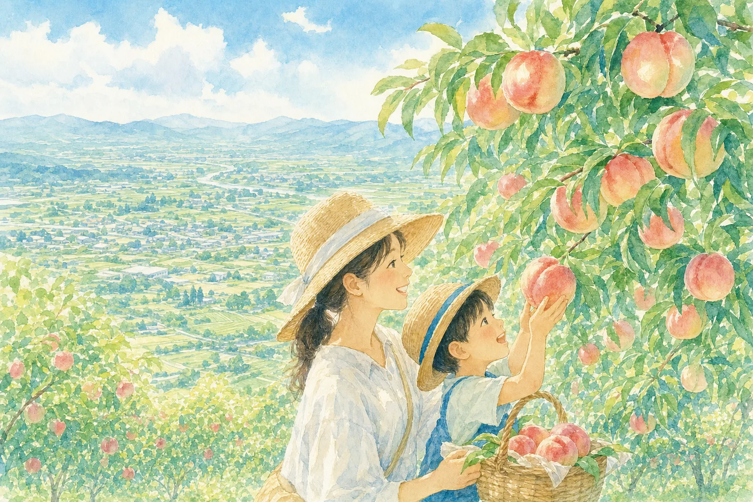 2027年 まるえ観光果樹園(もも狩り)の味覚狩り 1日満喫コース