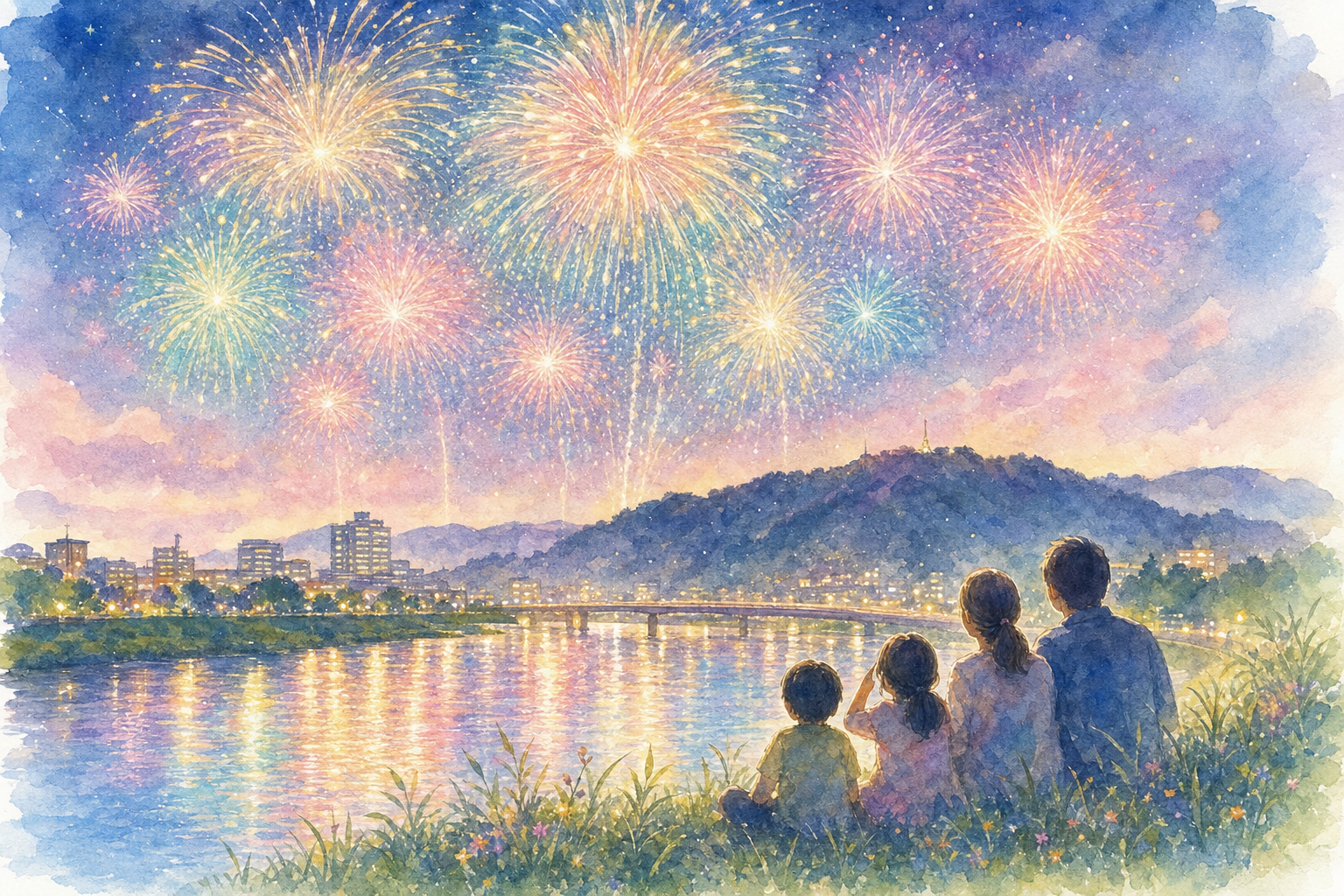仙台七夕花火祭会場(広瀬川河川敷)