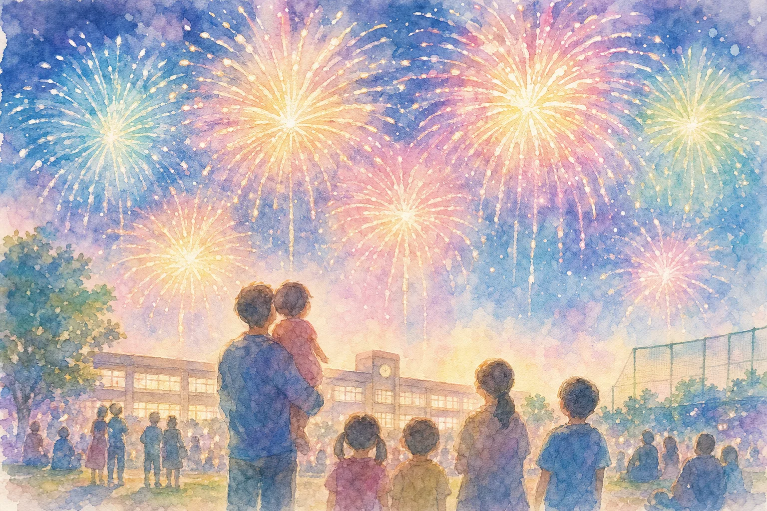 第43回かがり火市民祭り花火大会(大月東小学校校庭)