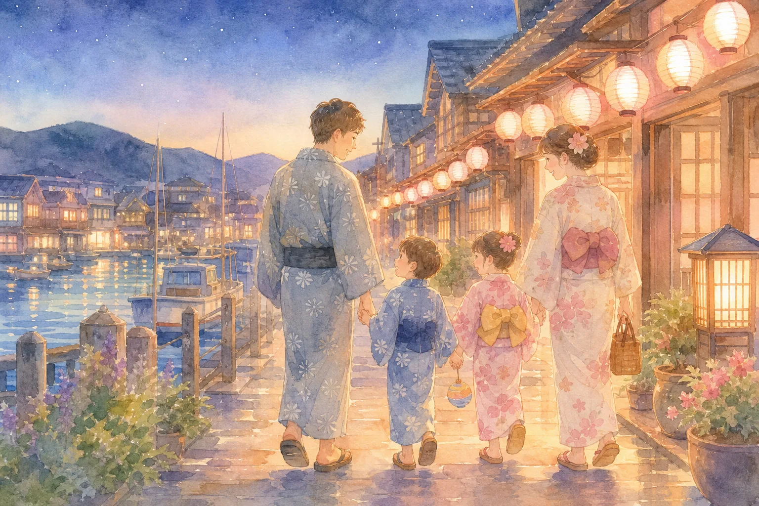 温泉津港周辺 温泉津温泉夏祭り会場