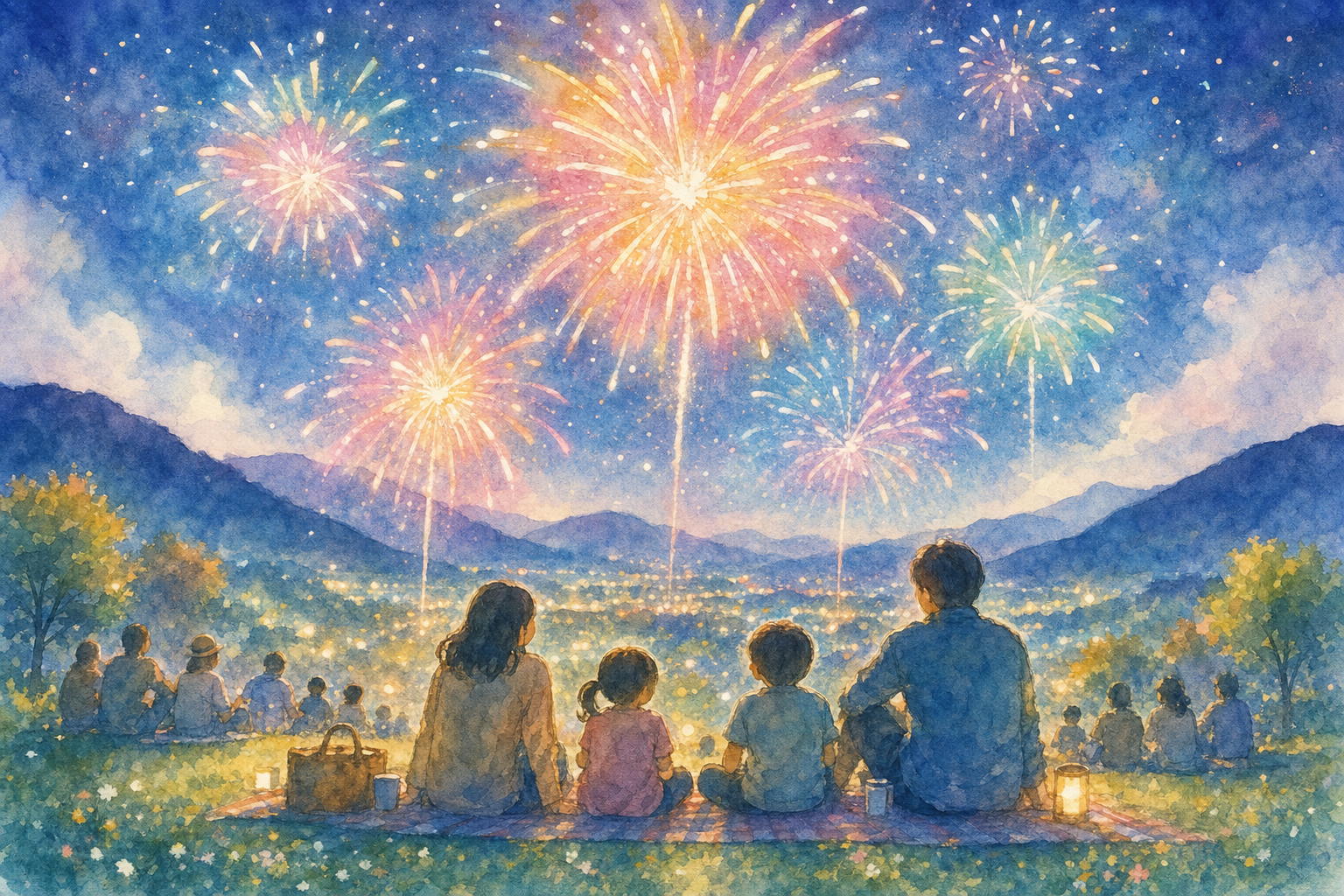 伊佐市夏祭り花火大会会場(菱刈運動公園周辺)