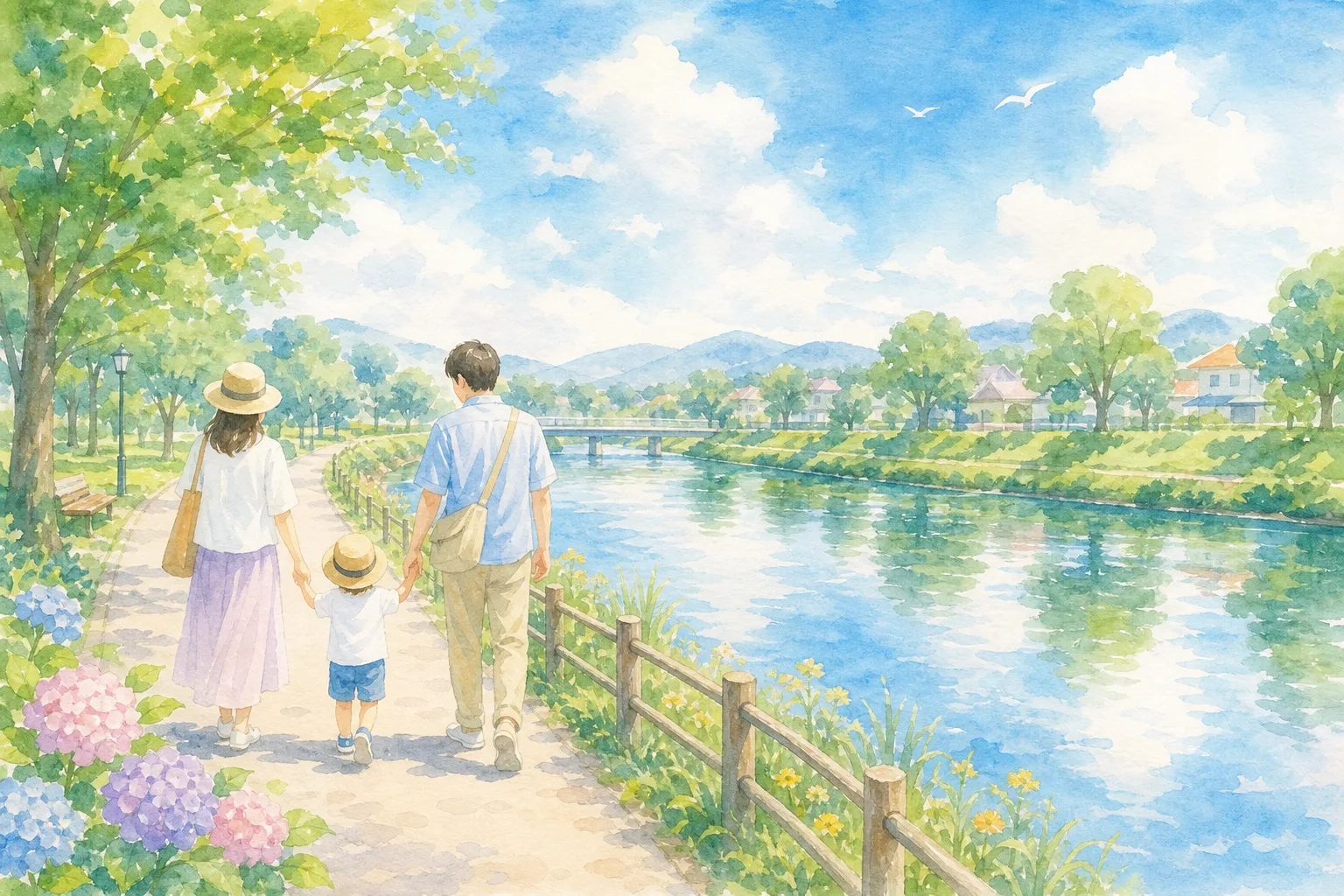 蟹江川水辺スポット（西側）