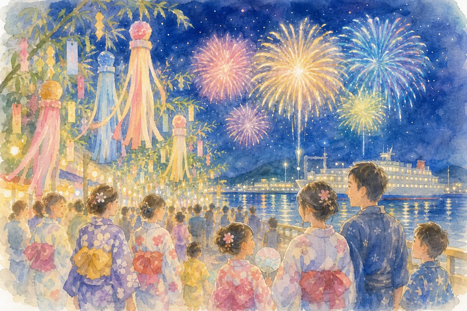 両津港周辺(両津七夕・川開き会場)