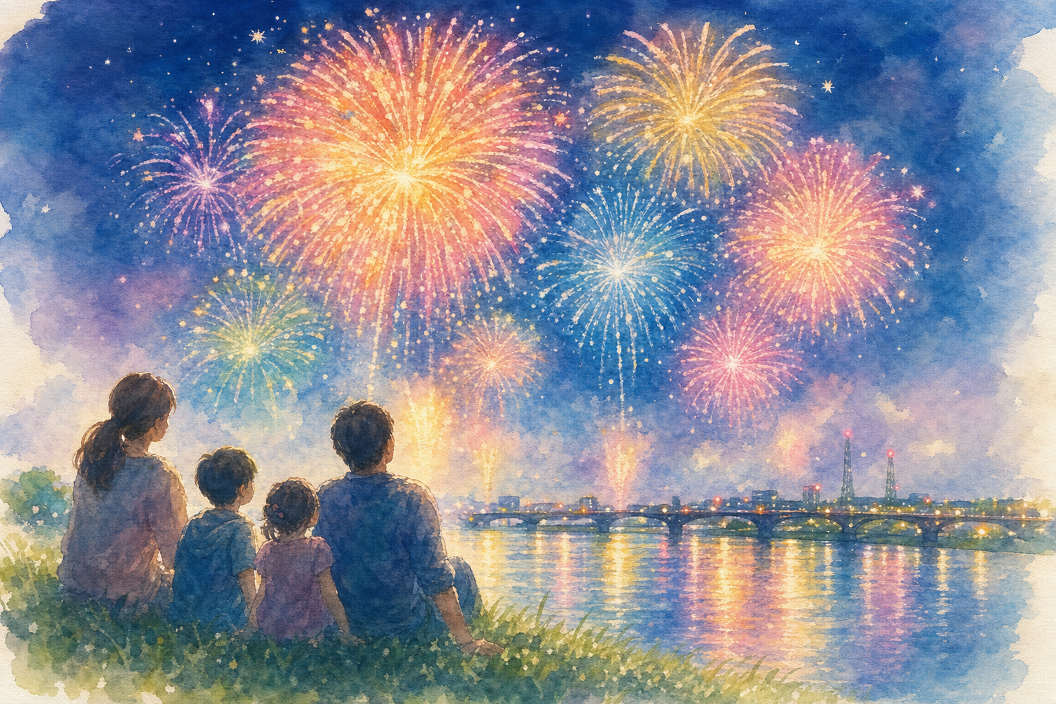 三条夏まつり大花火大会会場(上須頃堤外地)
