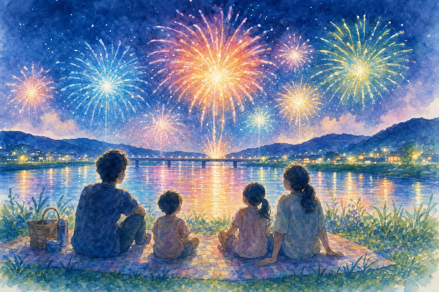 沼田本郷夏まつり花火大会会場(本郷大橋下流沼田川右岸)