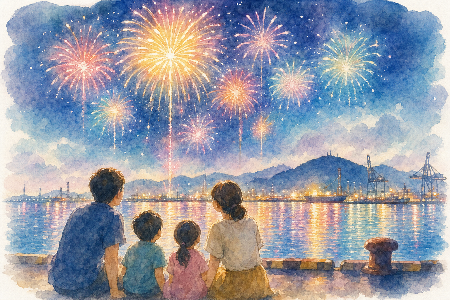 市民祭あしずりまつり納涼花火大会(清水港・鹿島周辺)