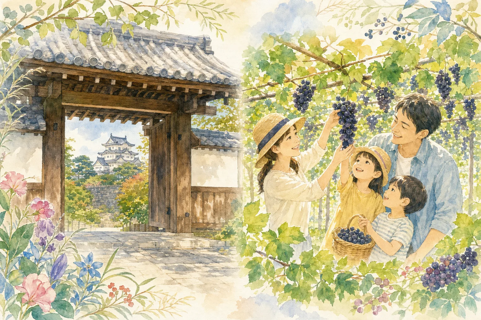 2026年 三国観光農園(ぶどう狩り)の味覚狩り 1日満喫コース