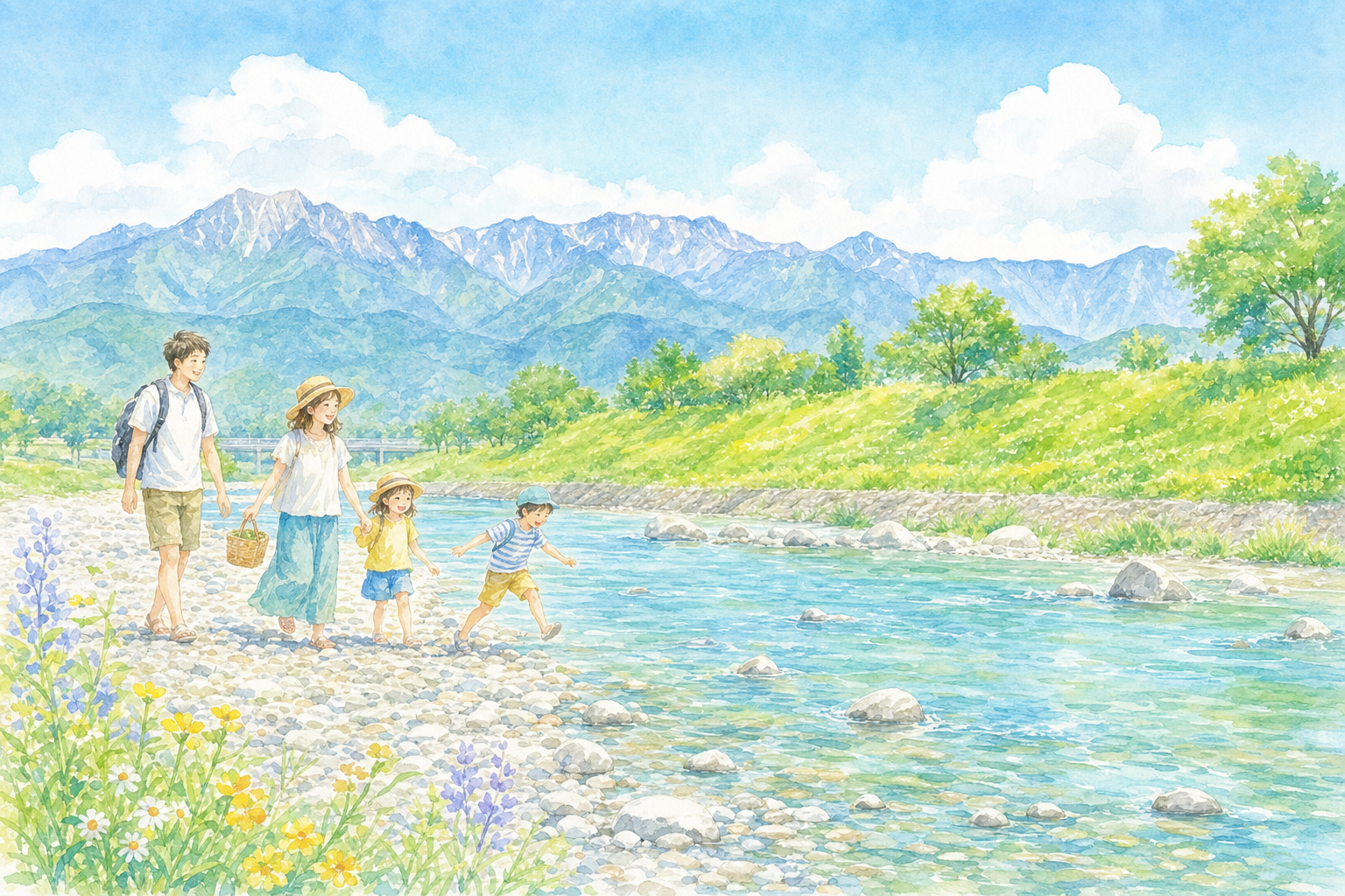 加茂川の土手